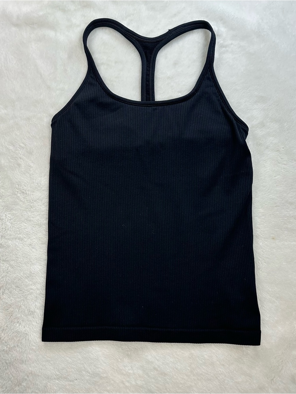 Athleta Renew Seamless Ribbed Built-In Bra Tank Top Black Small
